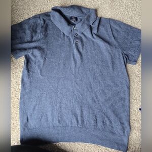 J.Crew L Blue 100% Cotton Short Sleeve Polo